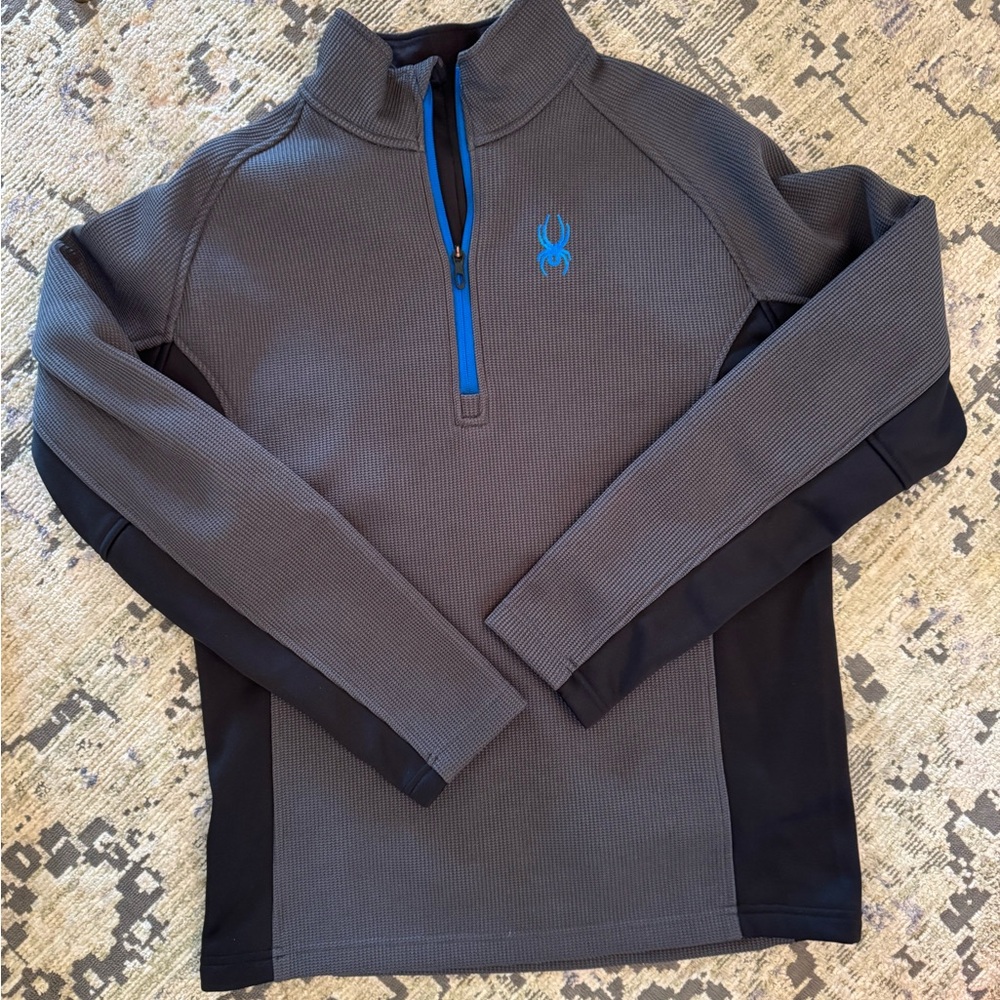 Spyder Gray and Black Quarter-Zip Pullover